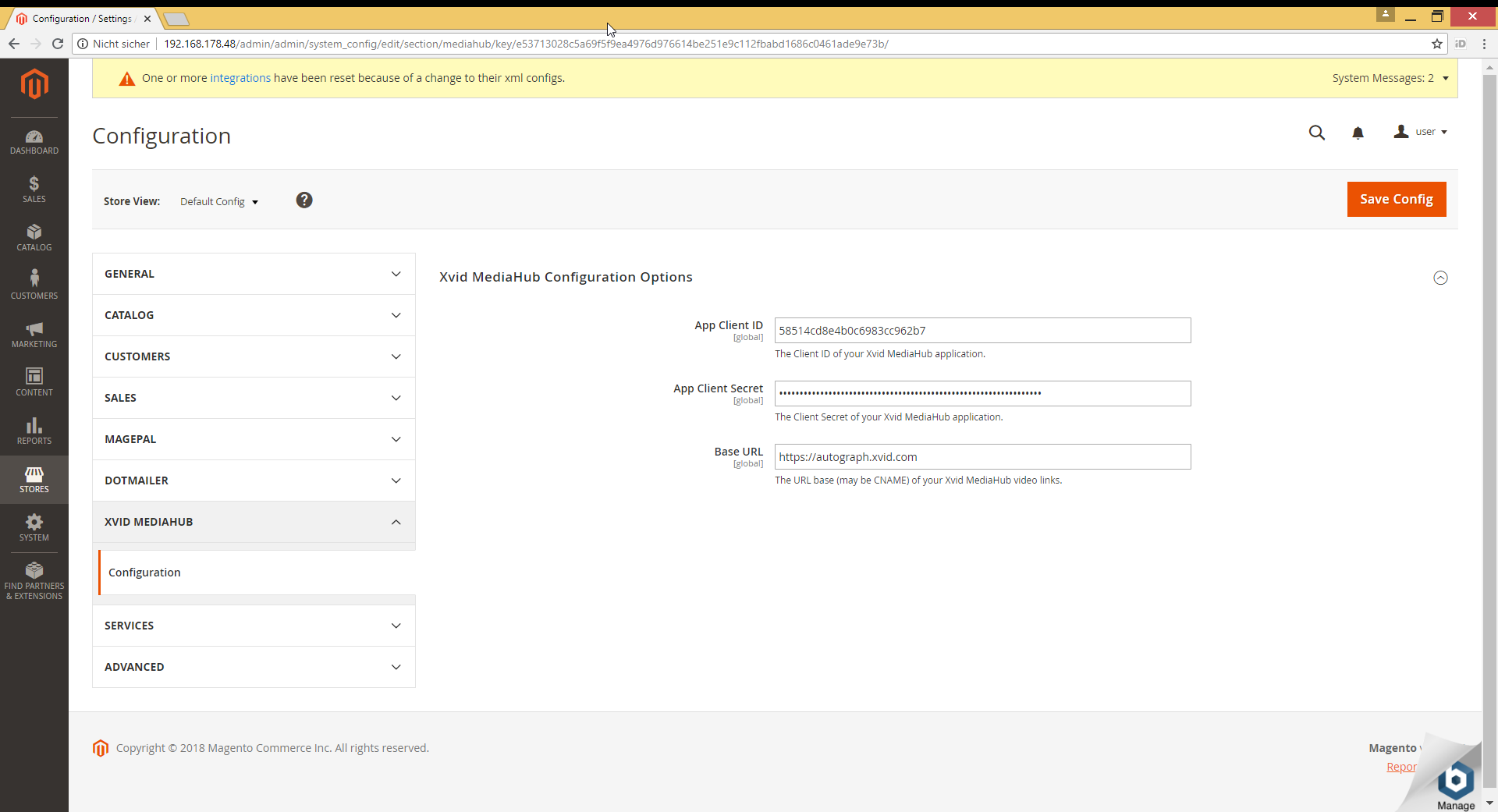 MediaHub API Documentation > Using Xvid AutoGraph in a Magento shop > Magento_Admin_Config.png